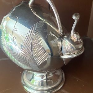 Silver Plated Sugar Scuttle with Scoop Spoon.